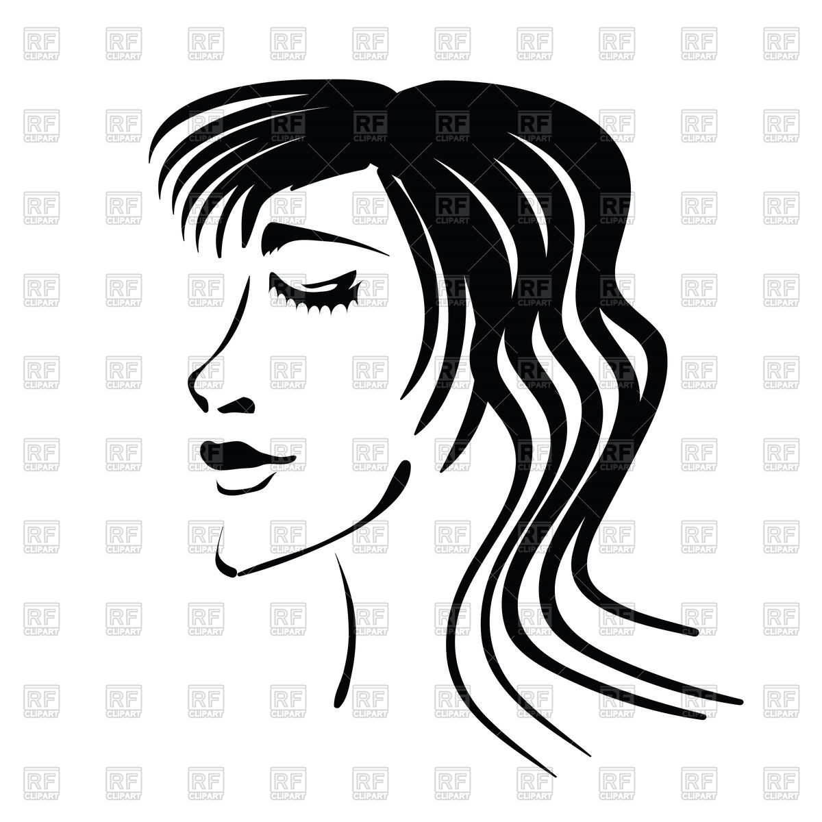 1200x1200 Woman's Face Profile Vector Image Of People