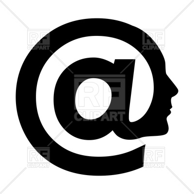 400x400 At Symbol With Man's Face Profile Vector Image Of Signs, Symbols