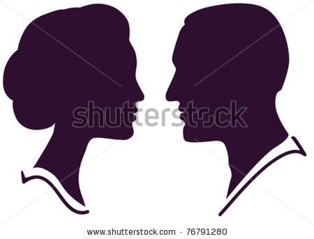 450x343 Stock Vector Man And Woman Face Profile, Vector Male Female