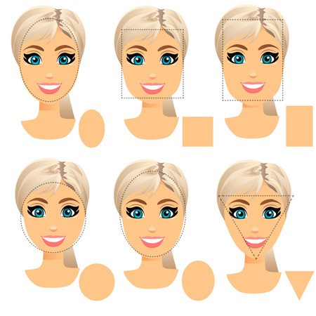 450x450 Very High Quality Original Trendy Vector Set Of Woman Face Shape