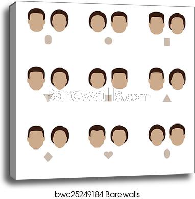 382x390 Face Shape, Canvas Print Barewalls Posters Prints