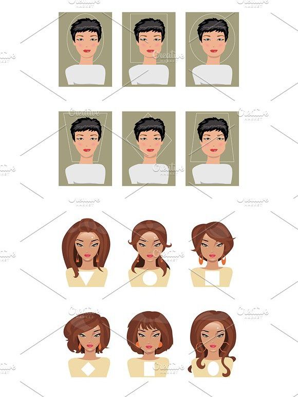 580x772 Face Shape Vector Illustration Female Graphic Design Face