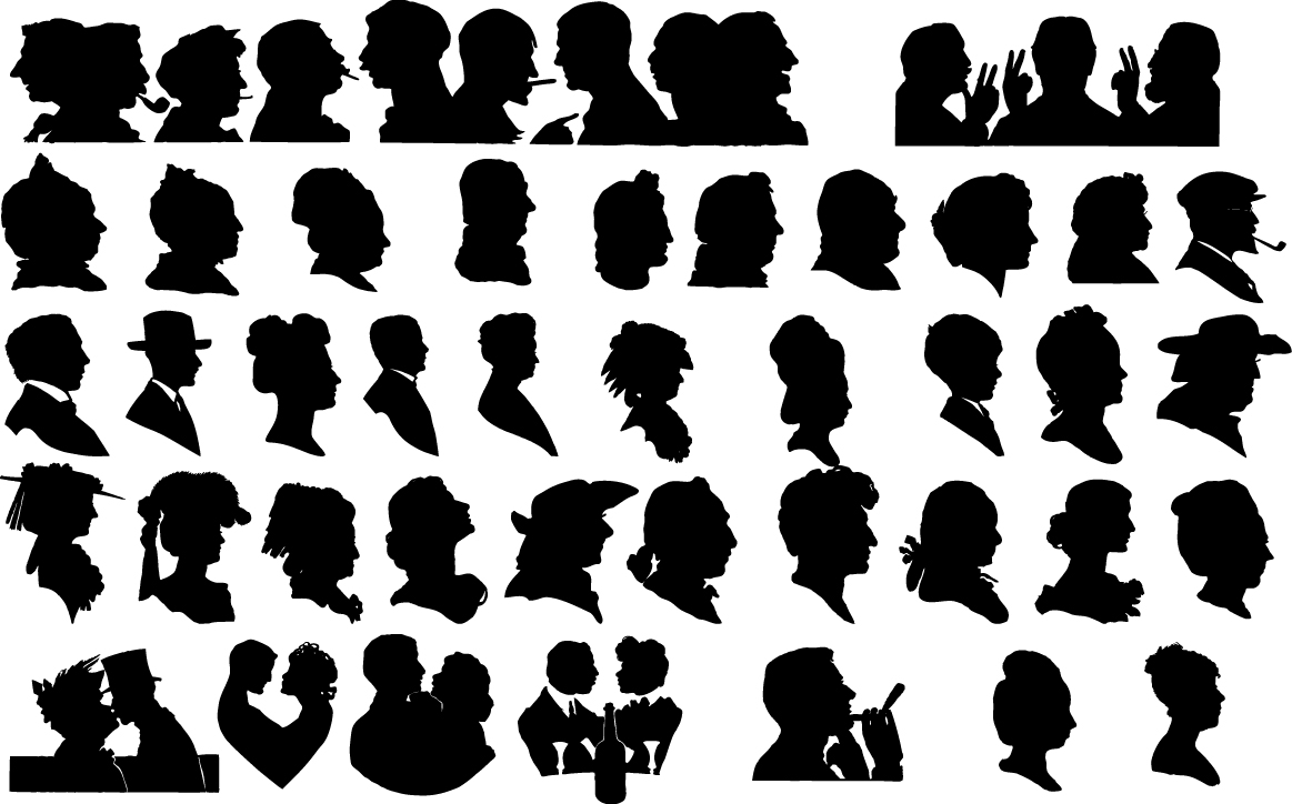 1163x724 Face Silhouettes Vector Icon Template Clipart Free Download