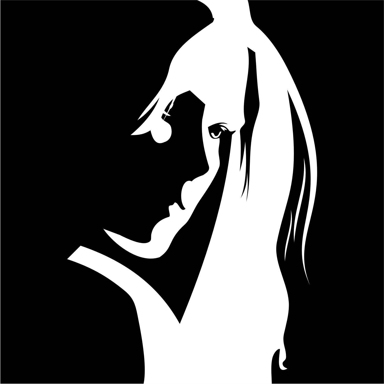 1500x1500 Woman Face Silhouette Vector Images
