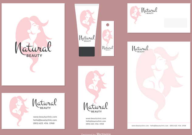 632x443 Woman Face Silhouette Corporate Identity Vector Set Free Vector
