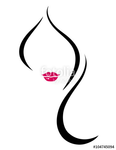 387x500 Silhouette Of Woman Face With Long Hair Stock Image And Royalty