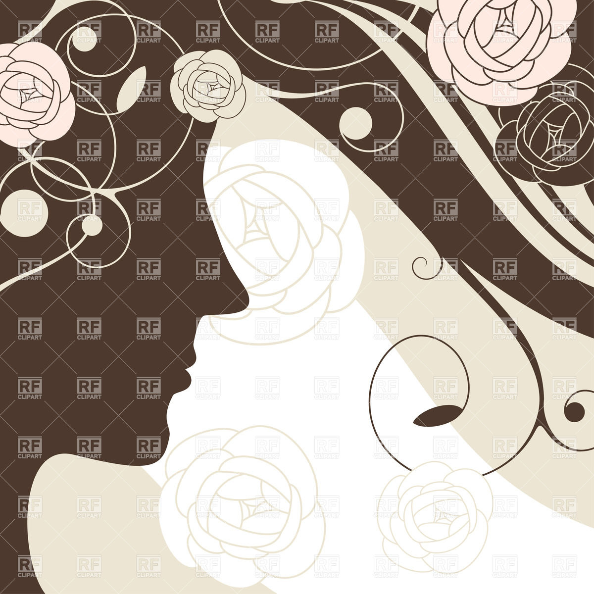 1200x1200 Abstract Background With Silhouette Of Profile Of Woman's Face