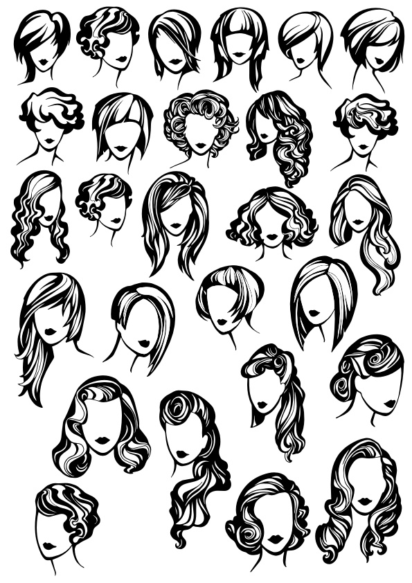 595x842 Beautiful Female Face Silhouette Free Vector Download In Cdr