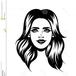 300x300 Black Line Art Woman Face Vector Handandbeak