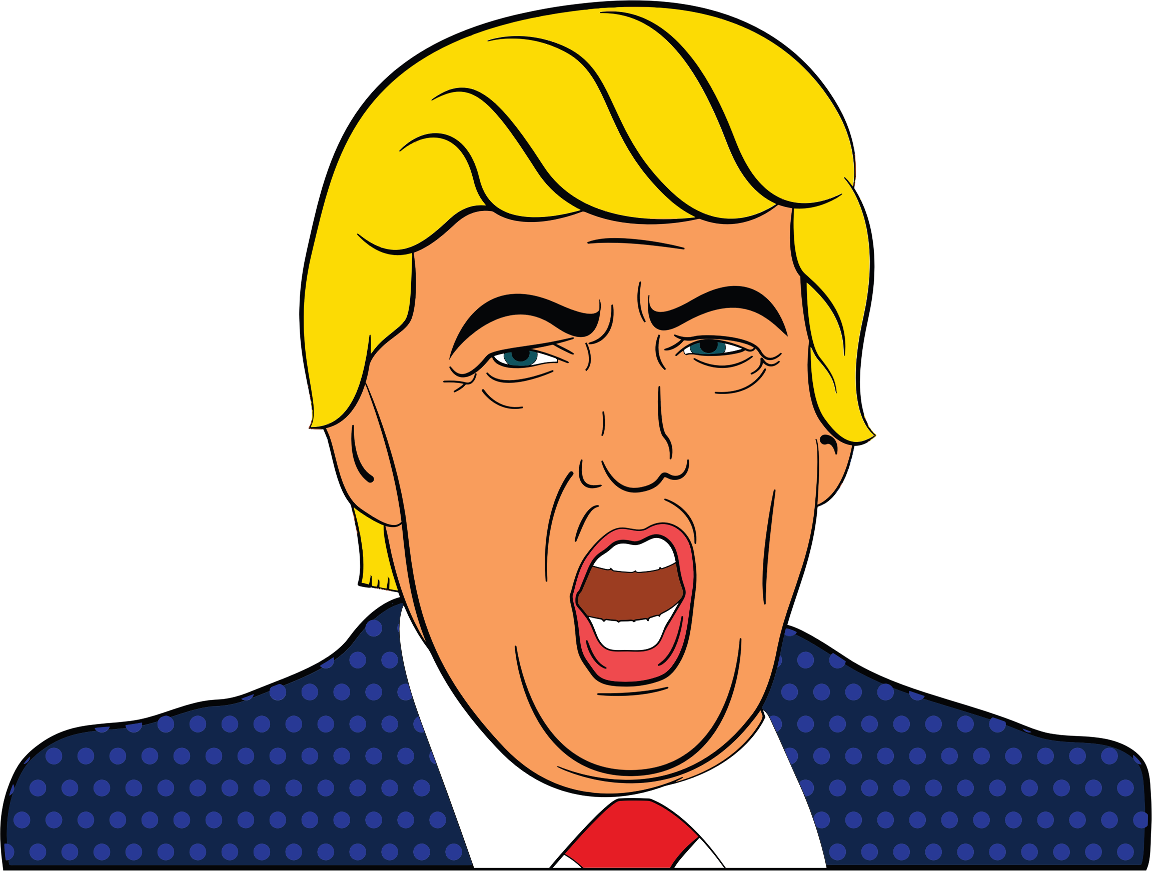 2303x1742 Angry Donald Trump Face Vector Clipart Image