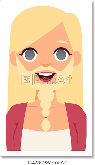 335x580 Free Art Print Of Woman Emoji Face Vector Beard And Mustache