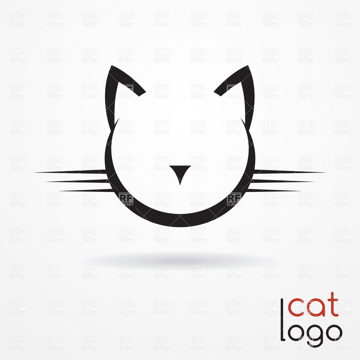 1200x1200 Stylized Simple Silhouette Of Cat's Face Vector Image Of Plants