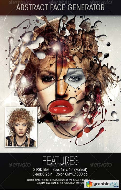 500x785 Abstract Face Effect Generator Free Download Vector Stock Image