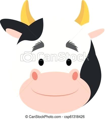 435x470 Cow Face Cartoon