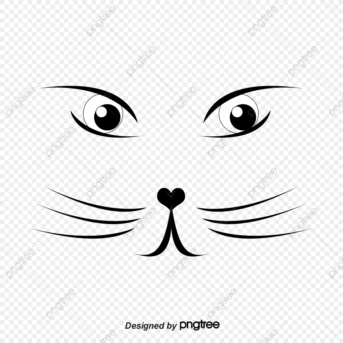 1200x1200 Cute Cat Face Vector Material, Painted Cat Face, Cute Vector, Cat