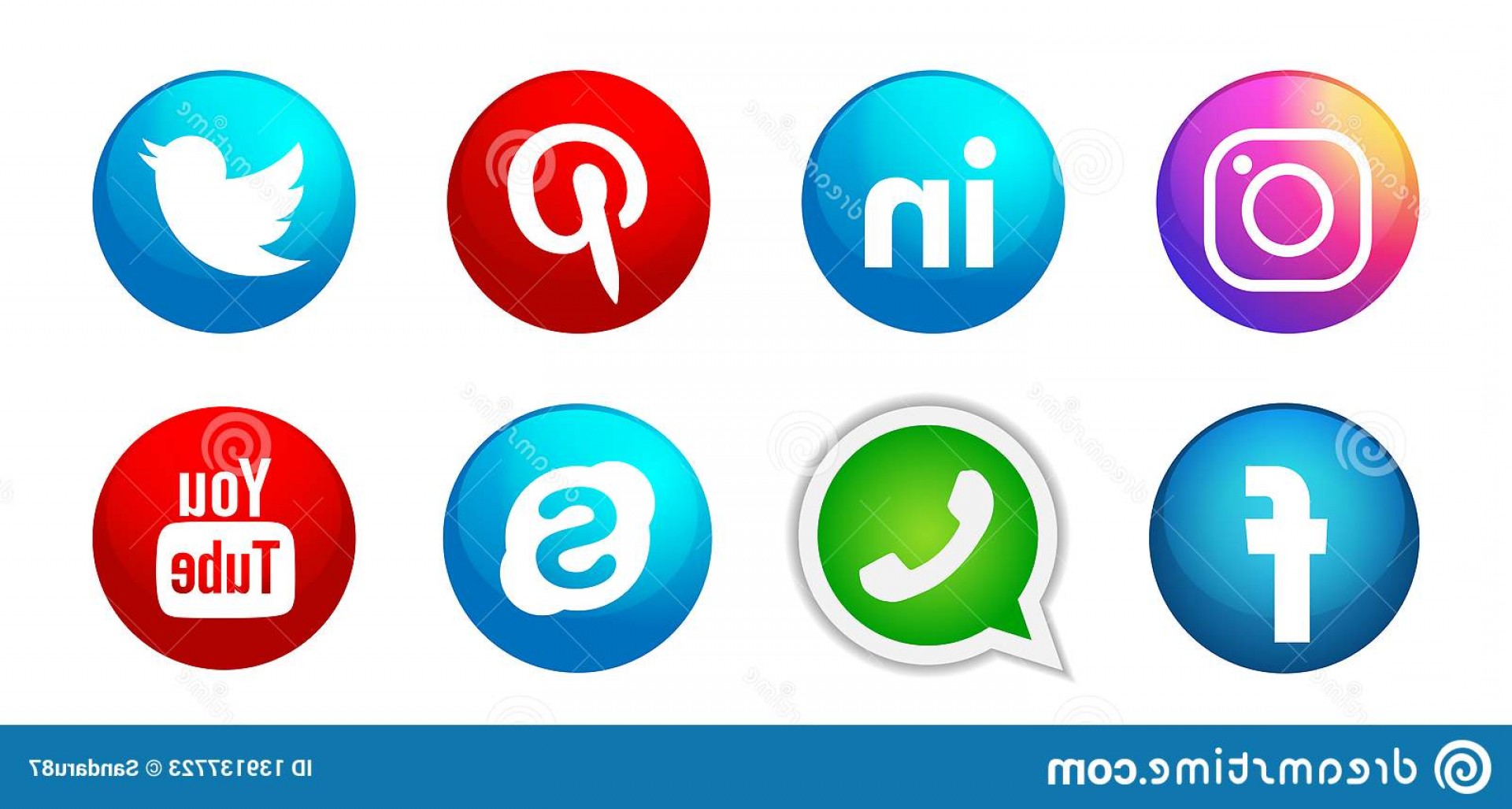1920x1027 Set Popular Social Media Logos Icons Instagram Facebook Twitter