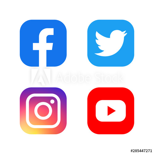 500x500 Set Of Facebook Twitter Instagram And Youtube Icons Social Media