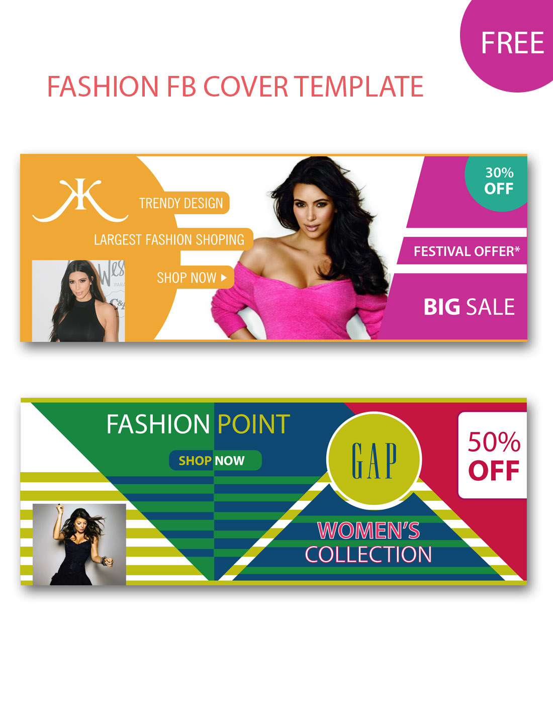 1100x1400 Facebook Cover Vector Template