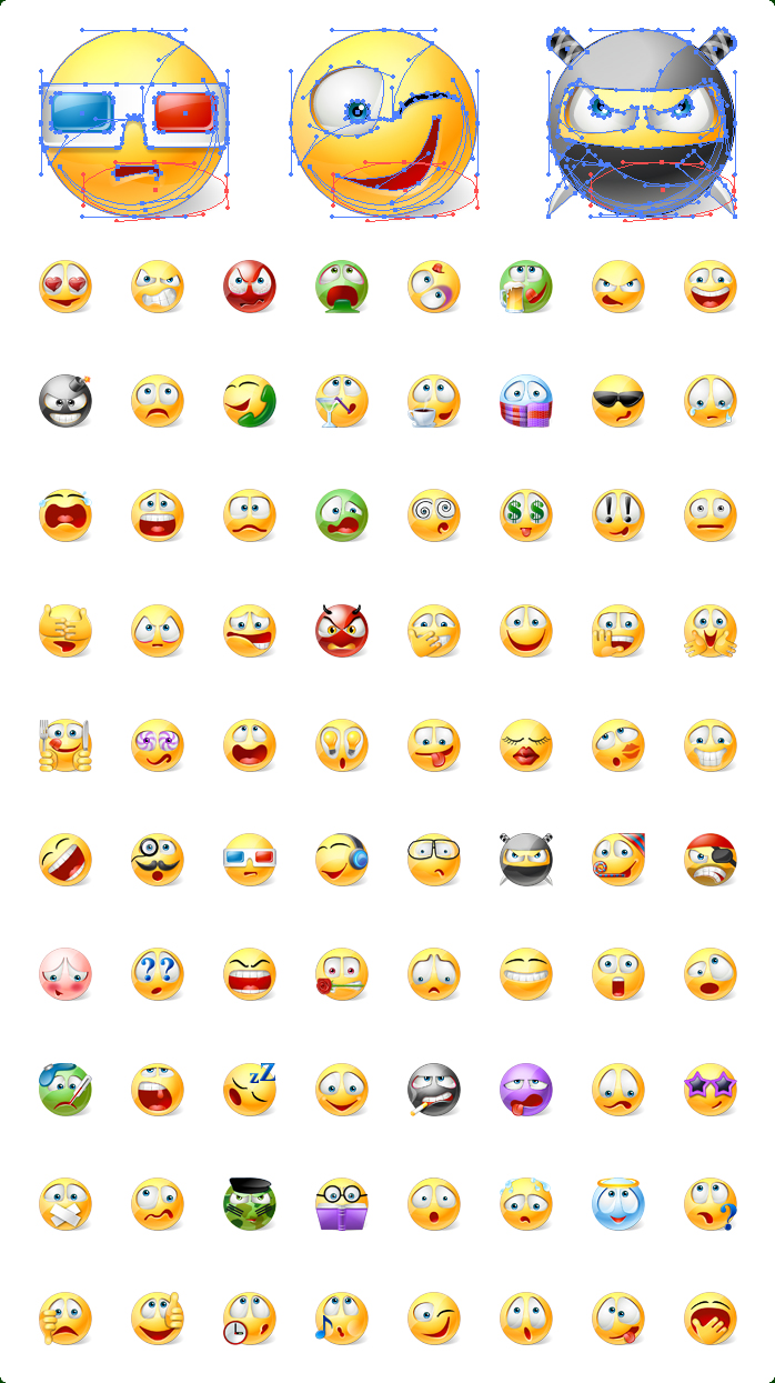 698x1245 Vector Emoticons With Custom Icon Design Service