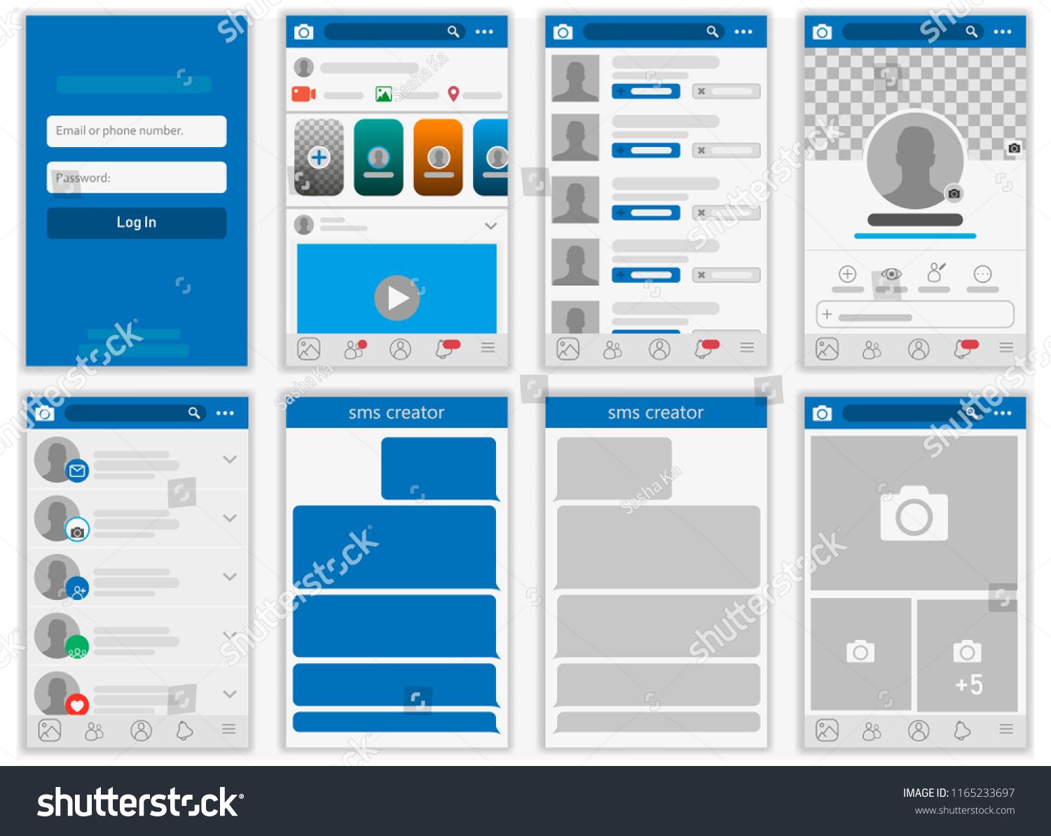 1500x1194 Facebook Social Network Mock Up, Post Frames And Other Pages