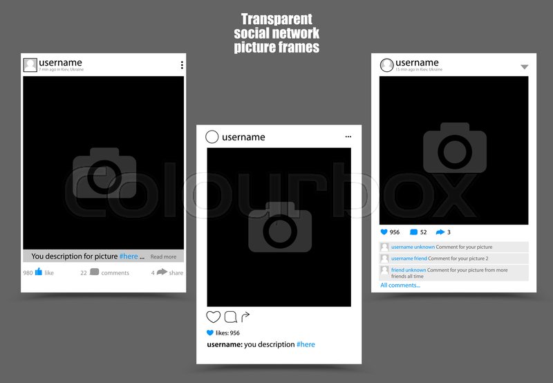 800x554 Photo Frame For Social Network Picture Stock Vector Colourbox