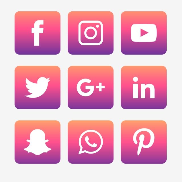 640x640 Social Media Icons Set Logo Vector Illustrator, Social, Media