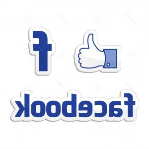 300x300 Facebook Icon Grunge Style Isolated White Background Vector