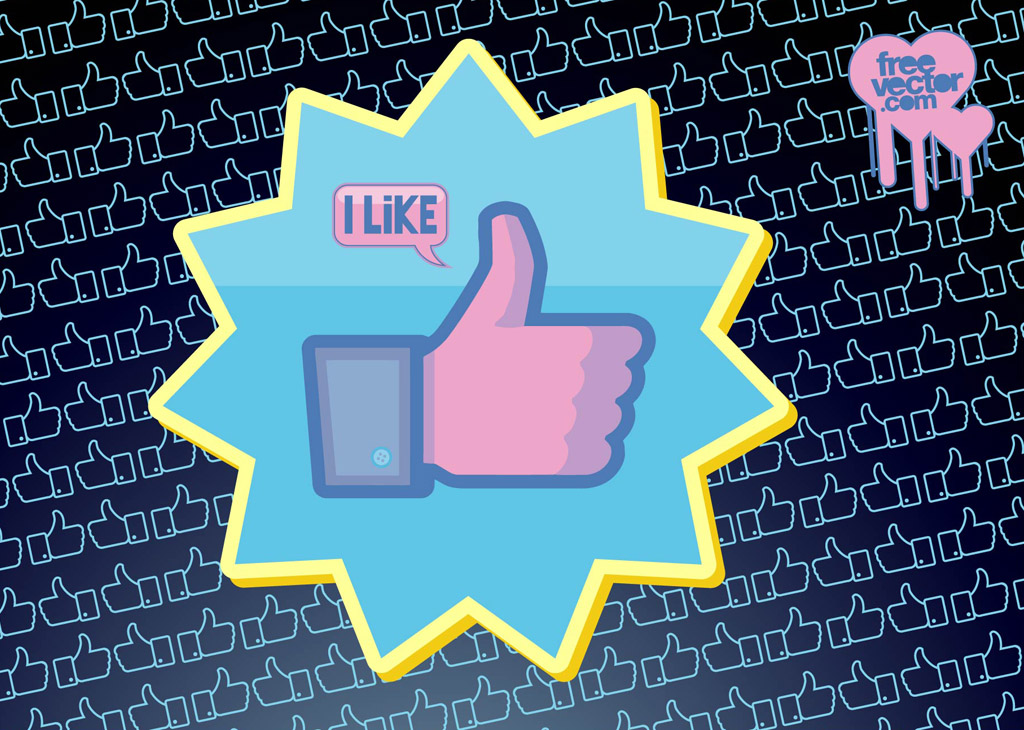 1024x730 Facebook Like Vector Button Vector Art Graphics