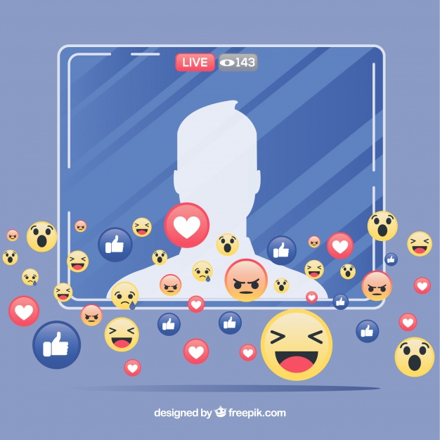 626x626 Facebook Influencer Background With Emoticons Vector Free Download