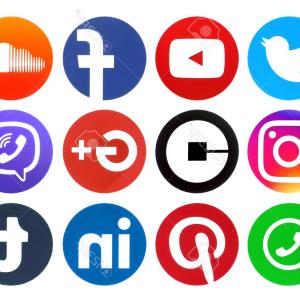 300x300 Set Popular Social Media Logos Icons Instagram Facebook Twitter