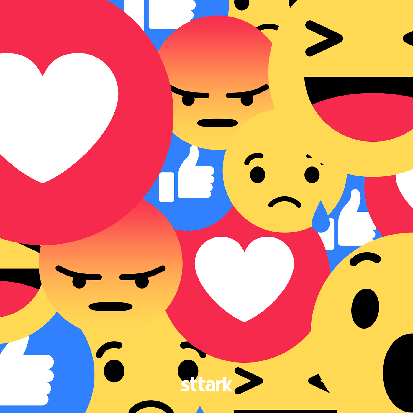 1400x1400 Facebook Reactions Vector Download On Behance