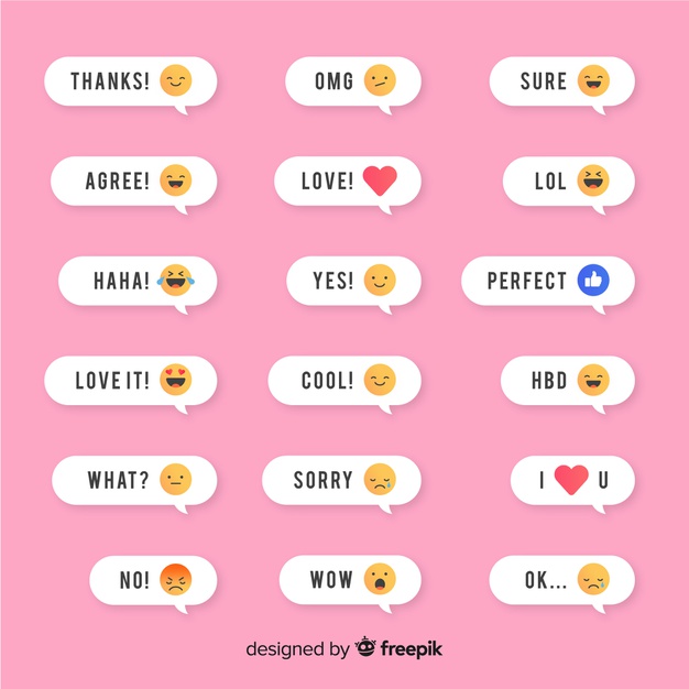 626x626 Messages With Emojis Reactions Vector Free Download