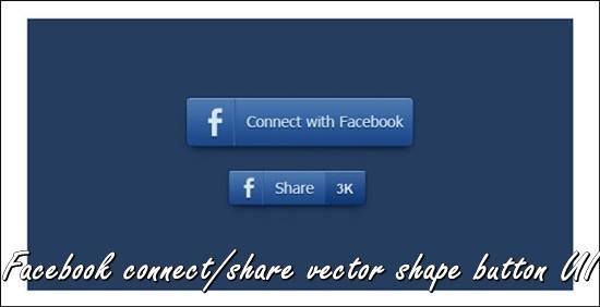 550x282 Facebook Connectshare Vector Shape Button Ui