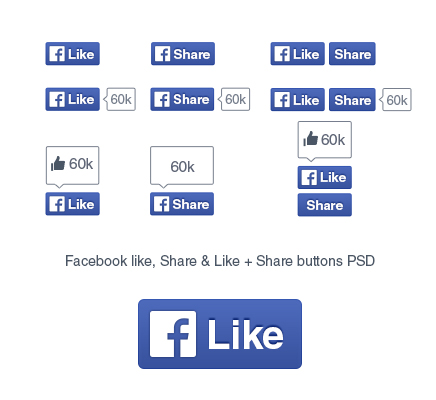 436x400 New Facebook Like Share Buttons