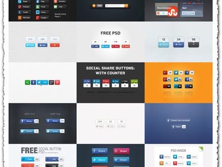 439x330 Facebook Share Buttons Vectors For Download