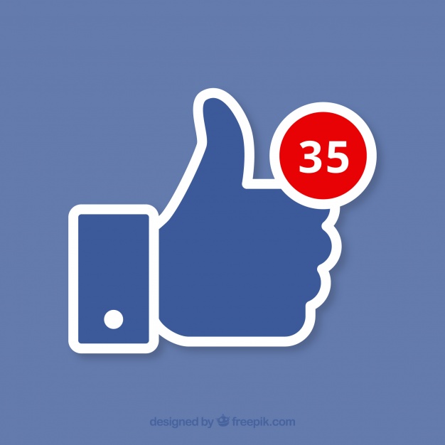 626x626 Facebook Thumb Up Background With Notification Vector Free Download