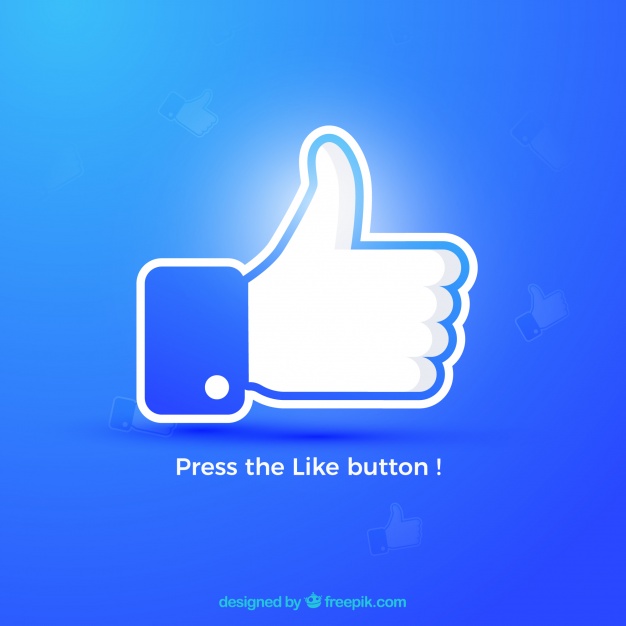626x626 Facebook Thumb Up Like Background In Gradient Colors Vector Free