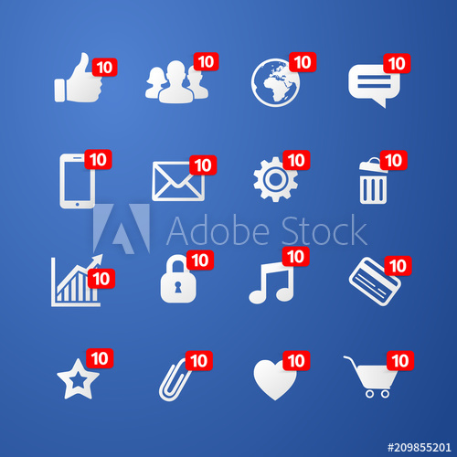 500x500 Vector Illustration Facebook Concept Thumbs Up Like Social Network