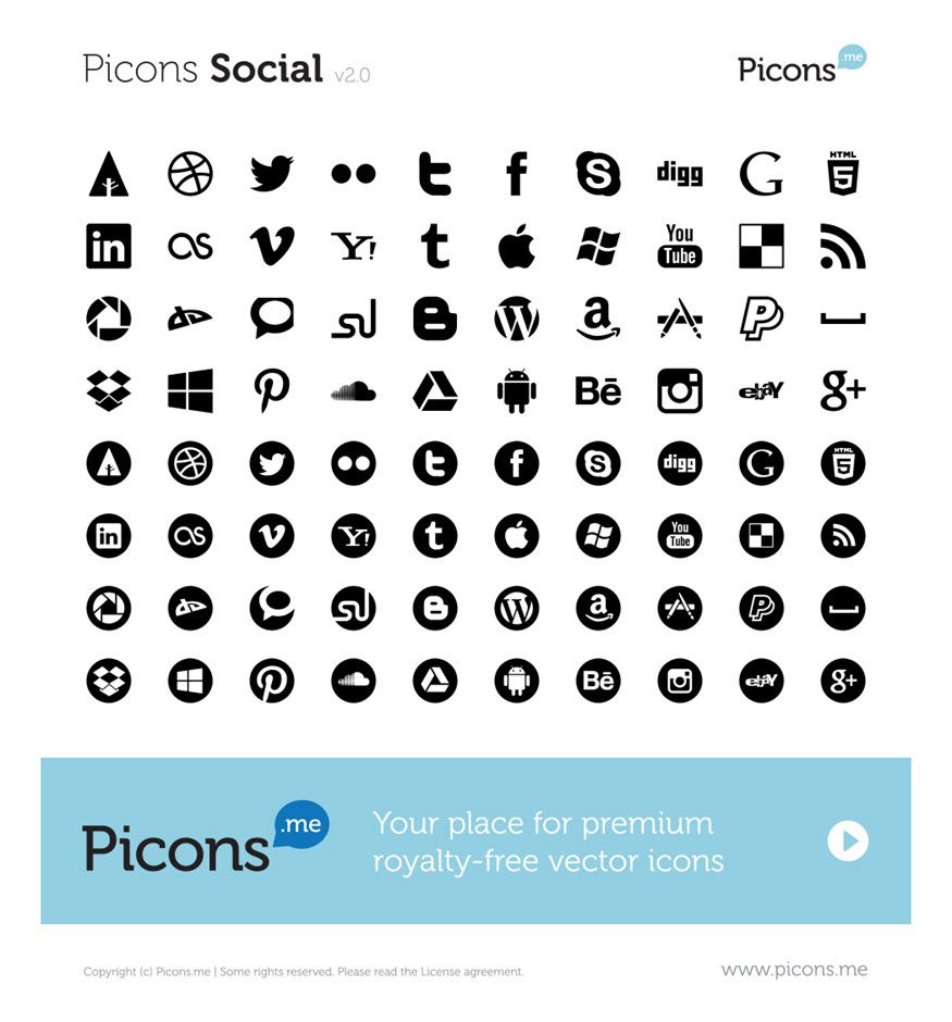 875x940 Picons Social Is A Bundle Of Vector Icons Of Your Most Favorite