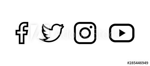 Instagram Icon Vector Black Facebook Twitter Instagram Icons