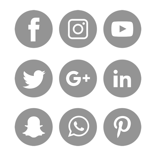 640x640 Social Media Icons Set Logo Vector Illustrator, Social Media Icons
