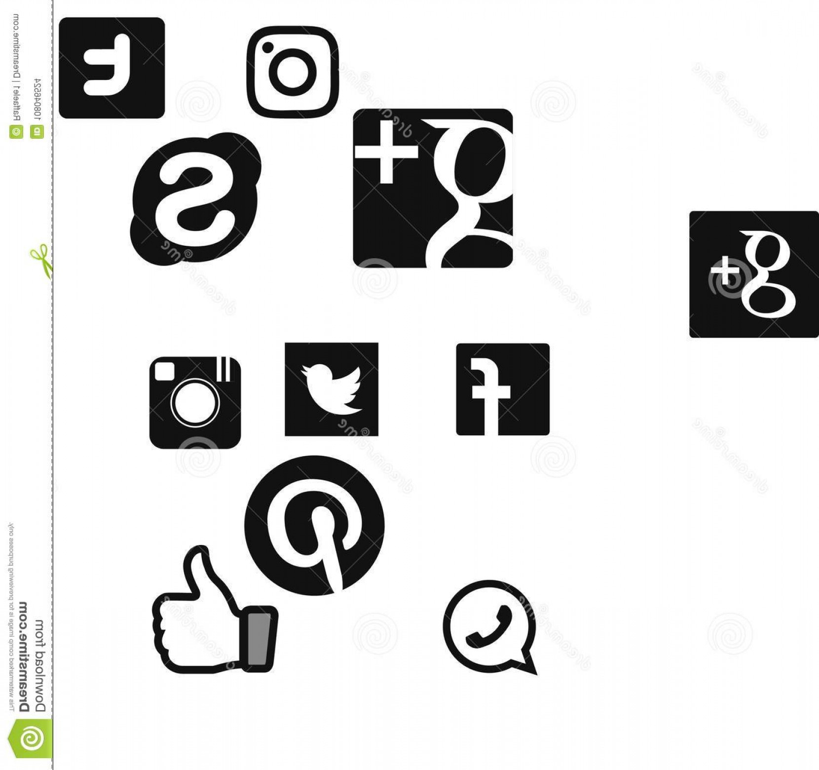 1660x1560 Social Network Logo Vector Google Skype Twitter Instagram Facebook