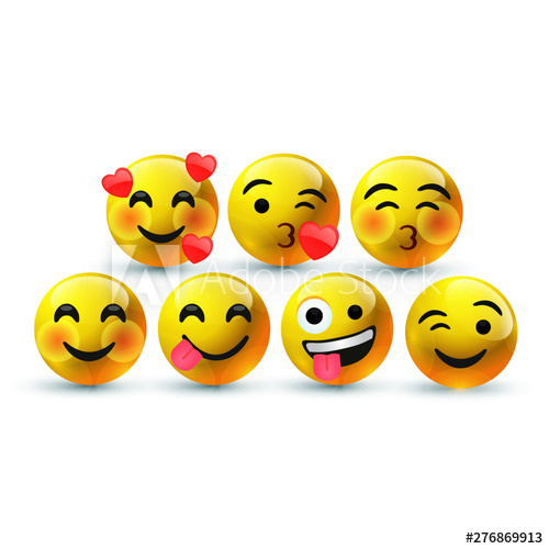 500x500 High Quality Icon Vector Round Yellow Cartoon Bubble Emoticons