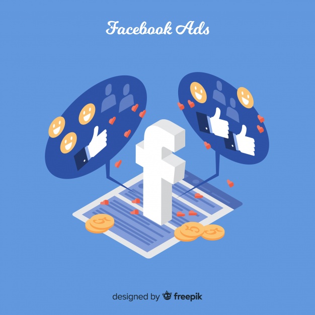 626x626 Isometric Facebook Ads Background Vector Free Download