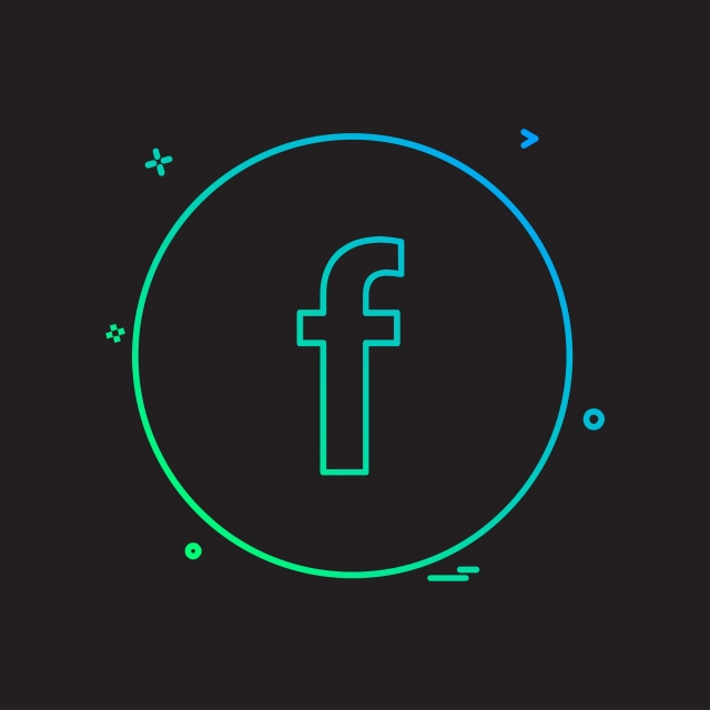 640x640 Facebook Icon Design Vector, Black Background, Facebook Logo