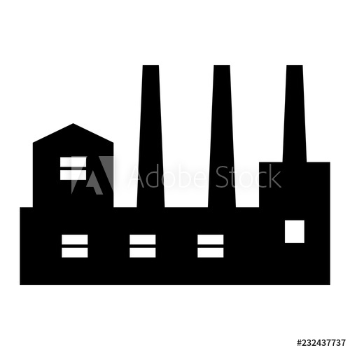 Factory Icon Vector Industrial Buildings Pictograms Black 500x500 Factory Icon Vector Industrial Buildings Pictograms Black