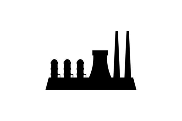 Factory Monochrome Icon Vector Graphic 580x386 Factory Monochrome Icon Vector Graphic