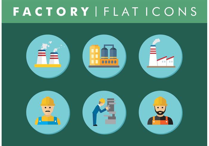 Flat Factory Icons Set Vector Free 700x490 Flat Factory Icons Set Vector Free