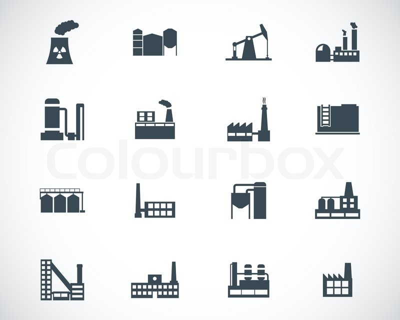 Vector Black Factory Icons Set Stock Vector Colourbox 800x640 Vector Black Factory Icons Set Stock Vector Colourbox