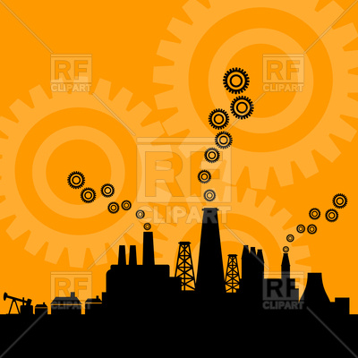 400x400 Factory Against Orange Sky Vector Image Of Backgrounds, Textures